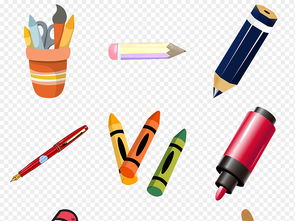 創意無限 卡通手繪文具PNG素材，點亮生活與工作的靈感